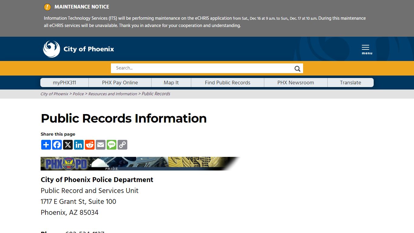 Public Records Information - Official Website of the City of Phoenix ...